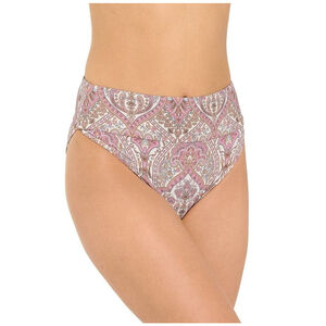 Women's Freshwater Paisley Blue Mauve High Leg Swim Bikini Bottom XXL NWT Plus